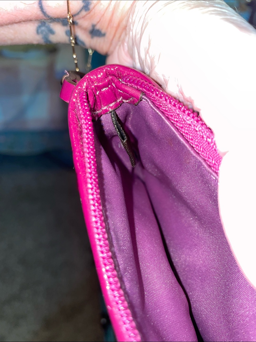 Coach Madison Patent Leather Mini Wristlet in Deep Plum - Picture 8 of 10